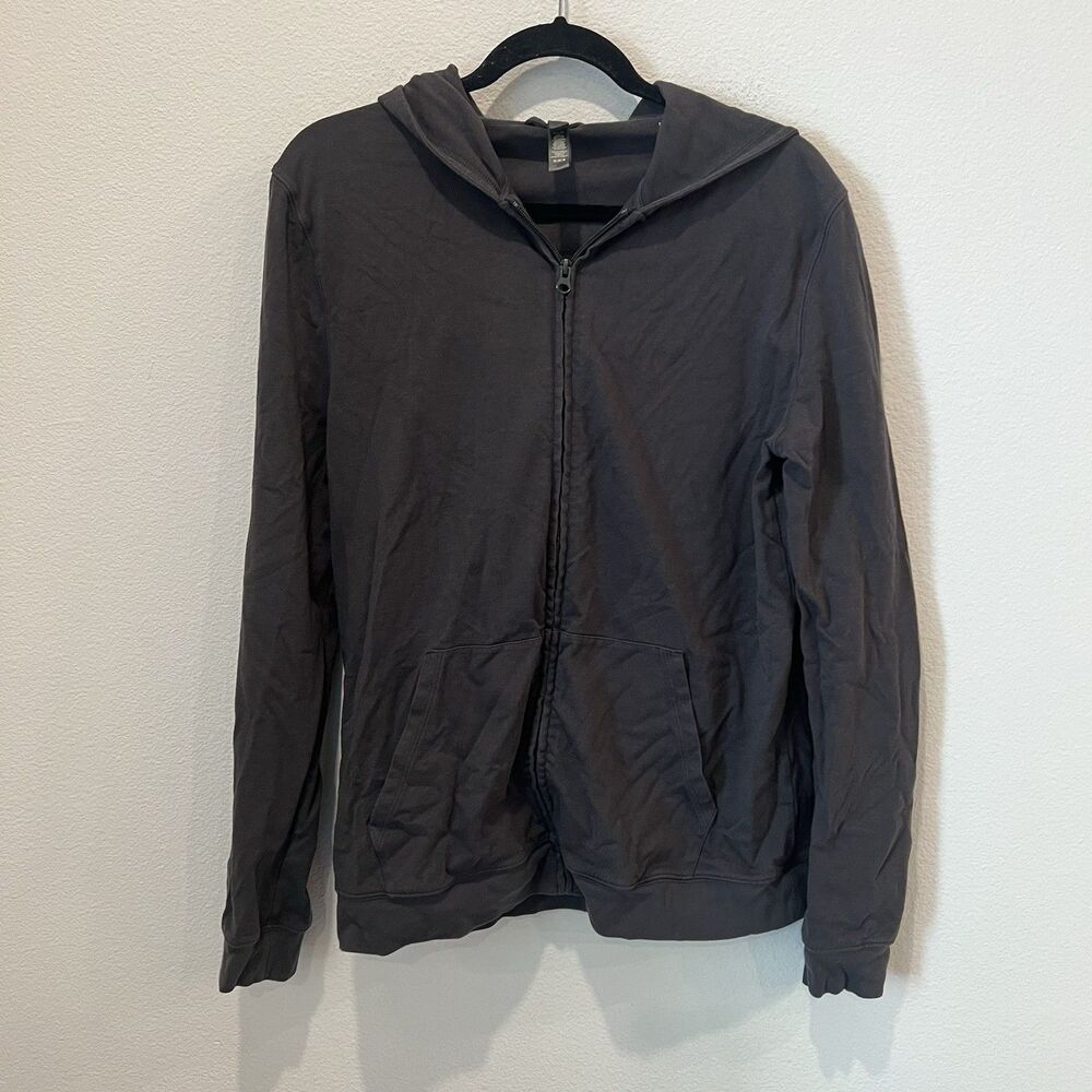 Skims Men’s Jersey Lounge Zip Up Dark Gray Hoodie Sz M neutral loungewear casual